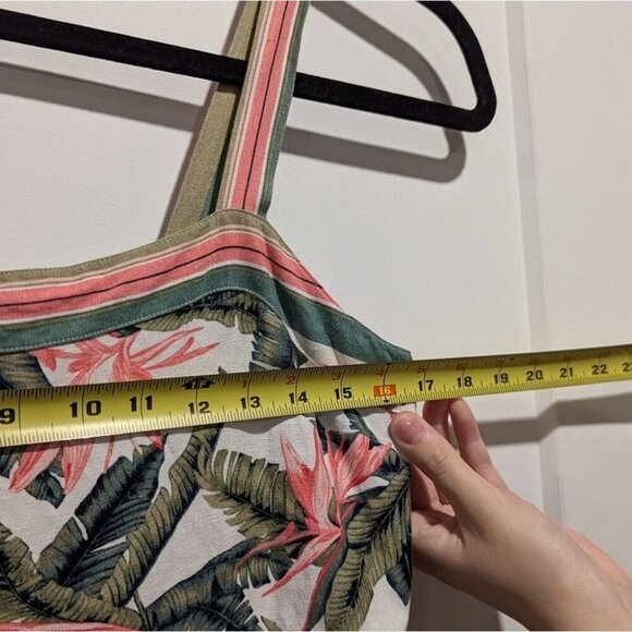 LOFT Paradise Tropical Tiered  Maxi Dress Sleeveless Green - Picture 7 of 15